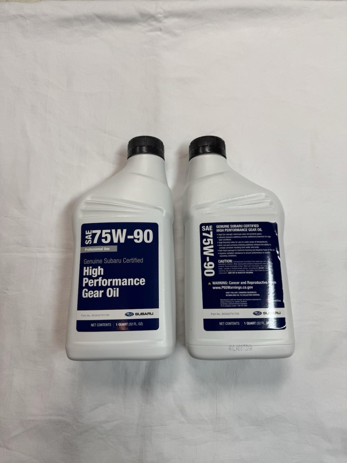 Three Quarts of Genuine Subaru High Performance Gear Oil 75W-90 SOA427V1700