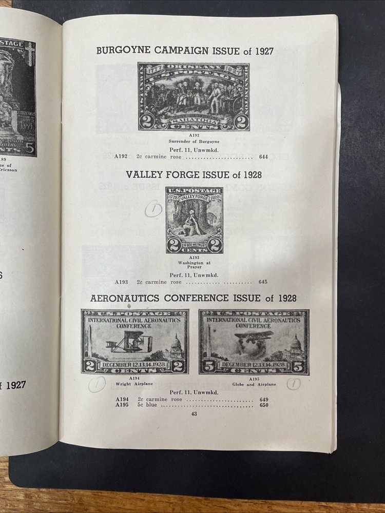VINTAGE 1942 United States Stamps Illustrated and Identified 5th Edition 1942