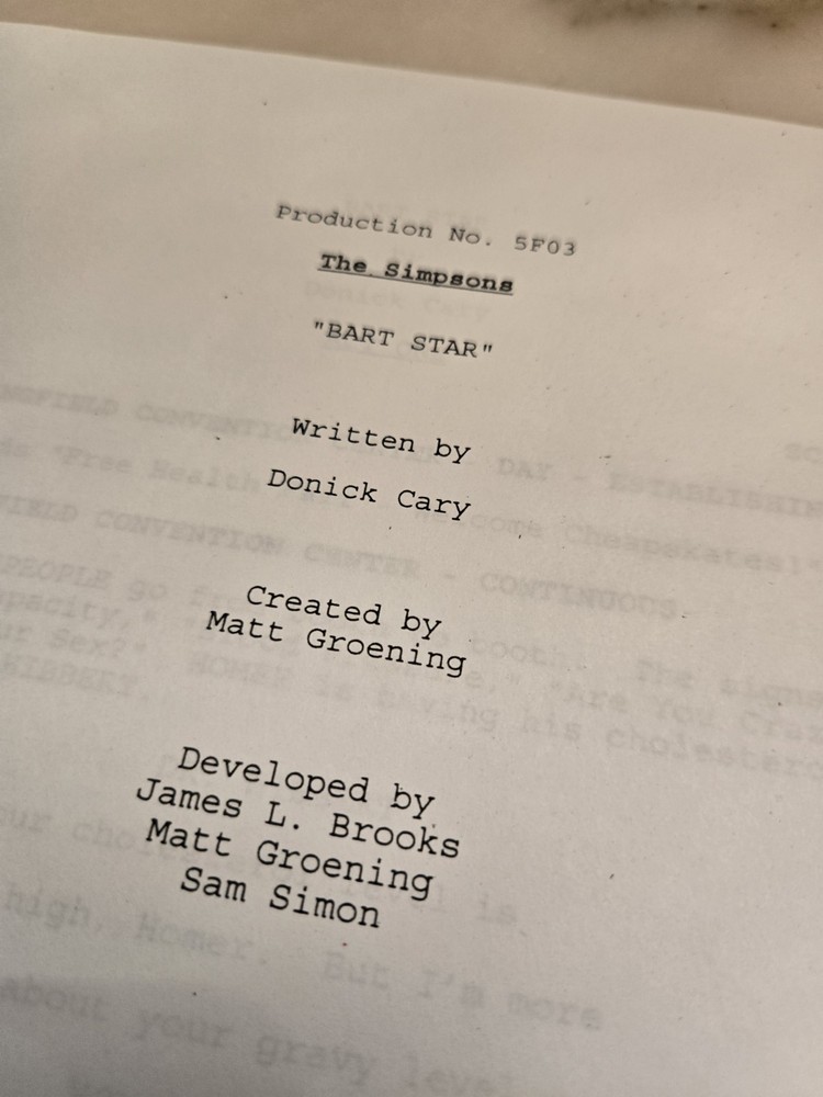 1997 The Simpsons Production Script Final BART STAR 5F03