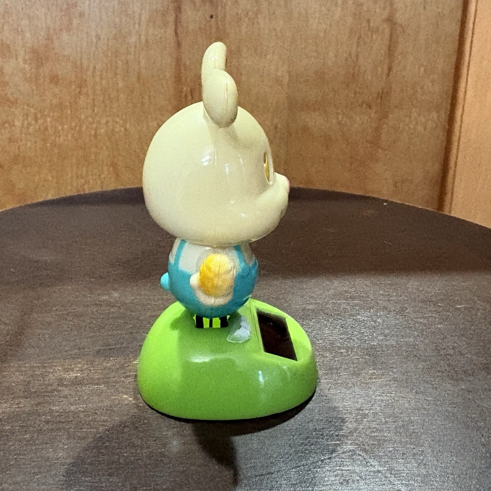 Solar Powered Dancing Bobblehead Figure Easter Bunny Tested Works