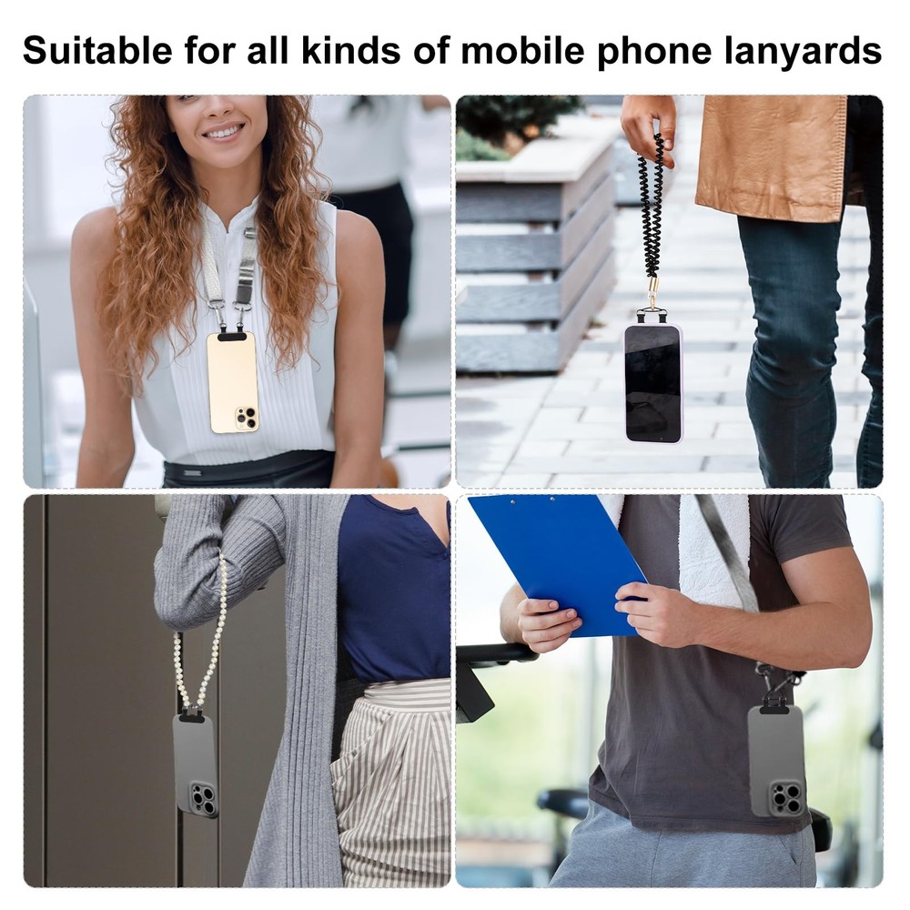 XIHIRCD 2pcs 2 Way Phone Tether Tab, Strap Patch Double Medium, Black