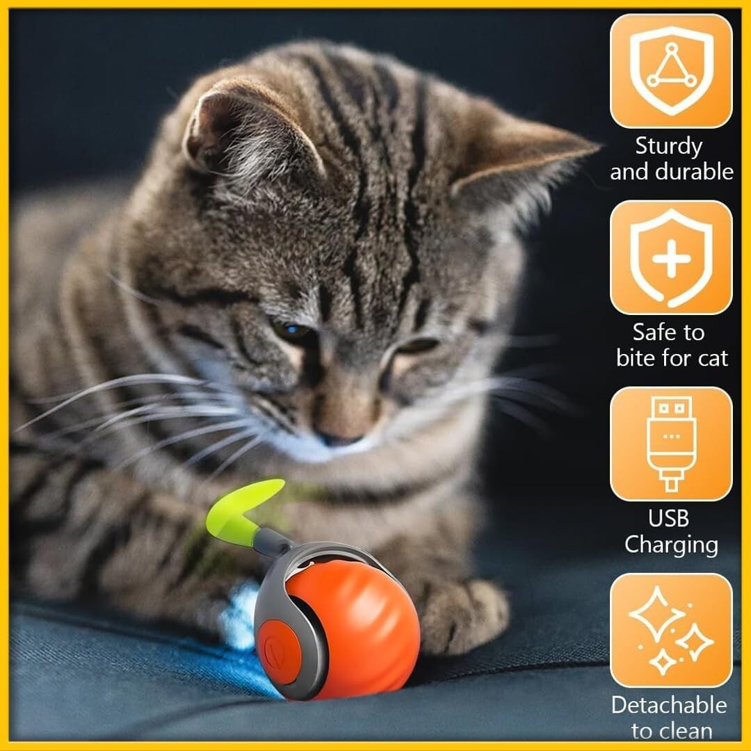 Speedy Tail 3.0 Pet Toy, 2025 New Automatic Moving Dog Balls Blue & Orange 2PCS