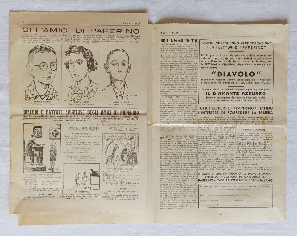 PAPERINO JOURNALE n.66 Ed. Api 1939!!!!!