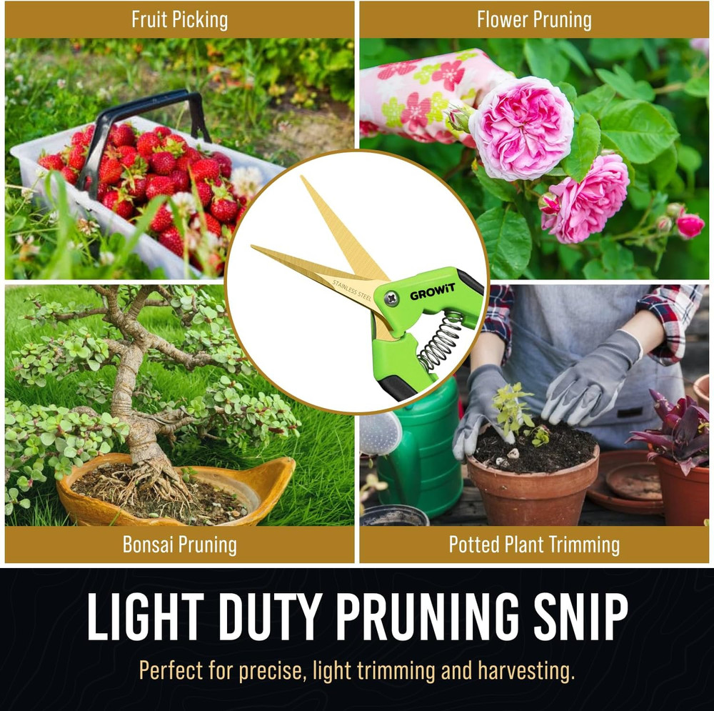8.5" Professional Bypass Pruning Shears & Gardening Scissors Set - Super Sharp P