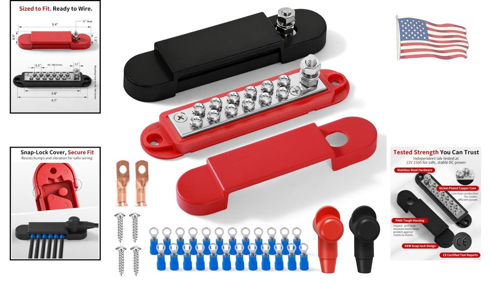 12V 150A Power Distribution Block – Your Essential Bus Bar Solution