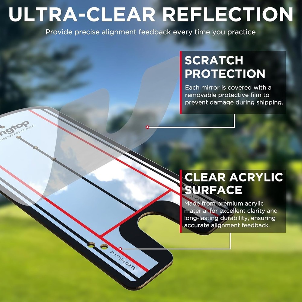 Lightweight Golf Putting Practice Mirror - Perfect for Consistency & Confidence