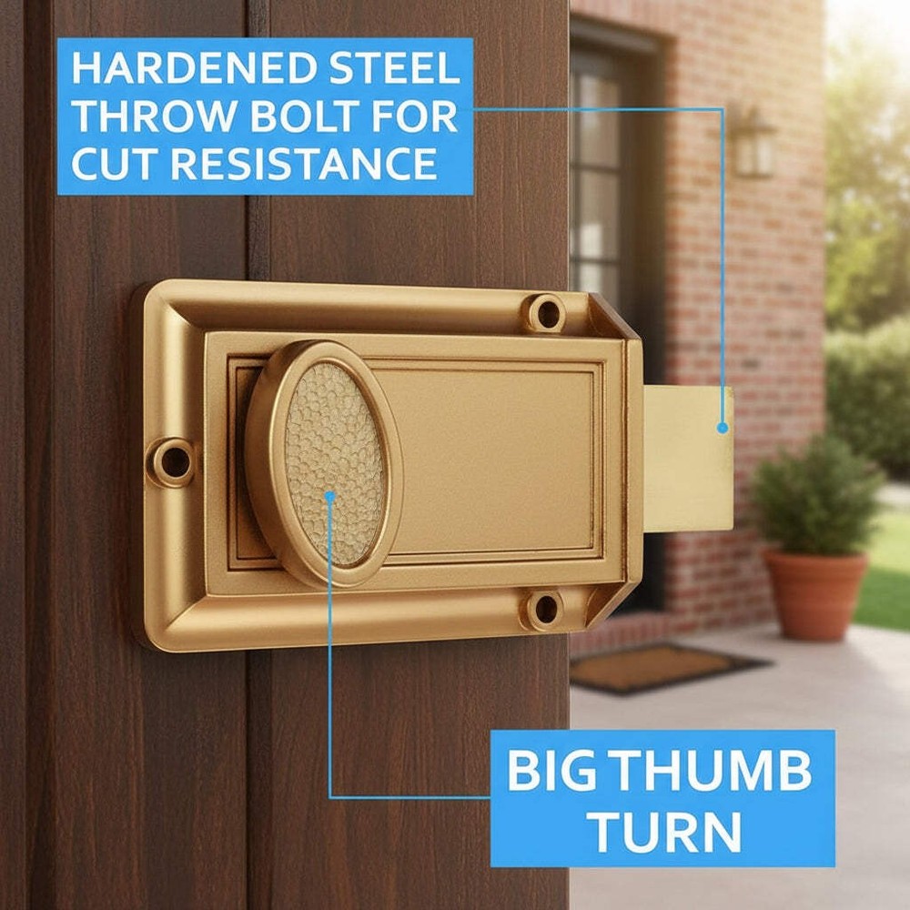 Bronze Single Cylinder Deadbolt Lock with 5-Pin Keyed Security