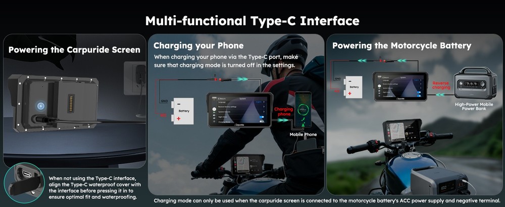 W602S PRO 6.25" Motorcycle CarPlay & Android Auto Display Wireless Connectivity