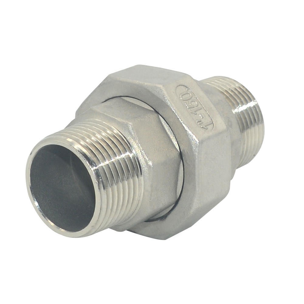 1" in NPT Male thread Malleable Straight Union Coupling Pipe Stainless Steel