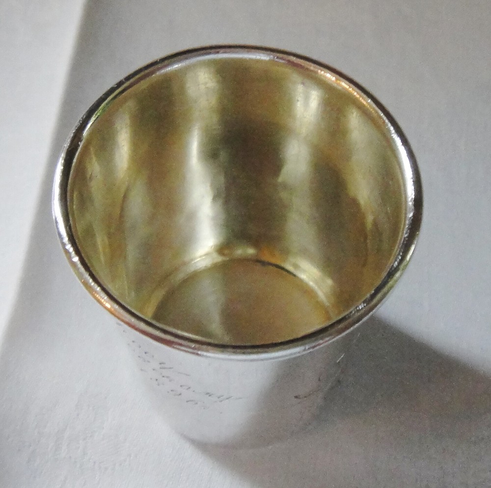 Russian 1896 Imperial Double Eagle Engraved 84 Silver Kiddush Cup Vodka Cup