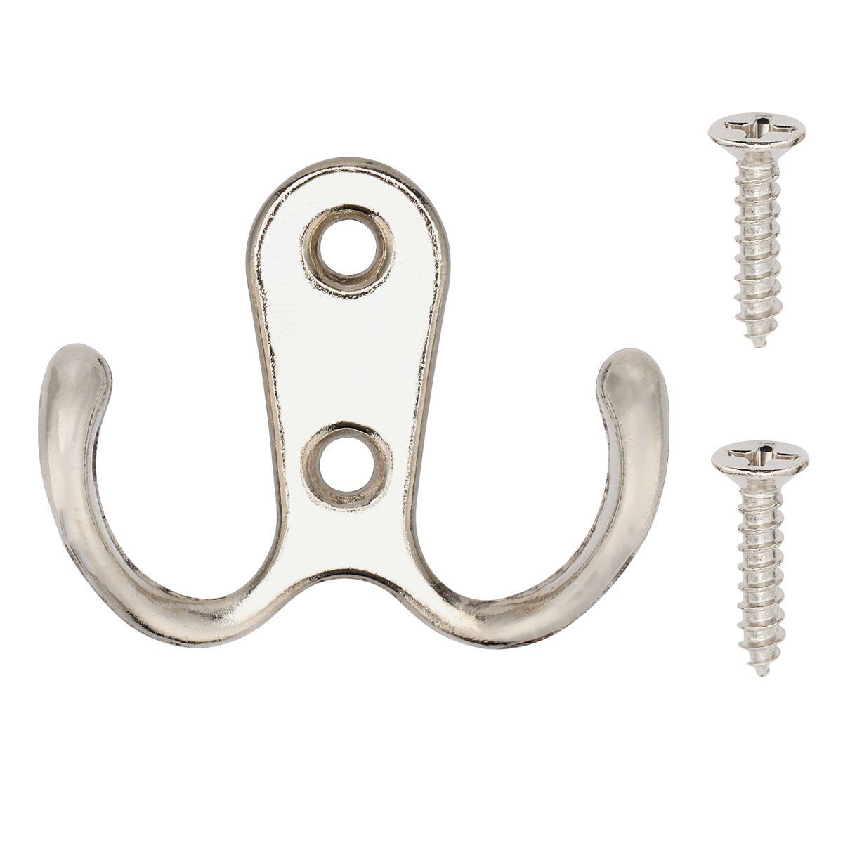 10/20pcs Heavy Duty Double Prong Coat Hooks Wall Mounted Retro Robe Hat Clothes