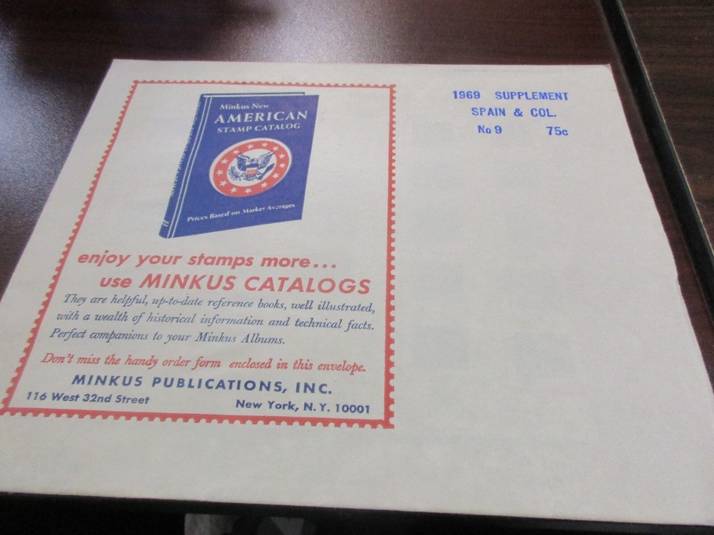 "MINKUS" 1969  SUPPLEMENT SPAIN & COLONIES #9  W/FREE SHIPPING!!!