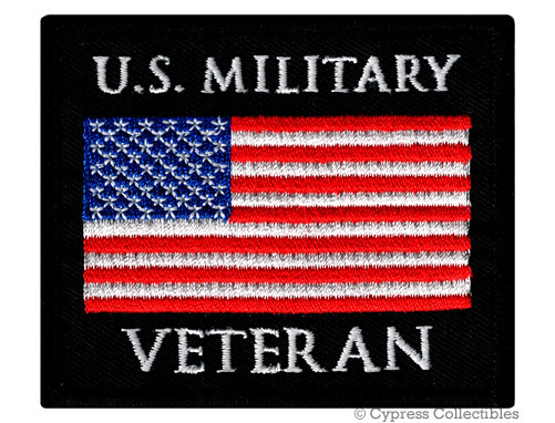 US MILITARY VETERAN PATCH embroidered iron-on AMERICAN ARMED FORCES VET USA FLAG