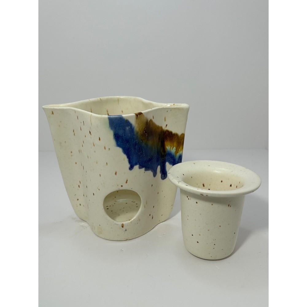 Unique Ceramic tea light warmer Speckled Glaze Artistic Drip Glaze Small