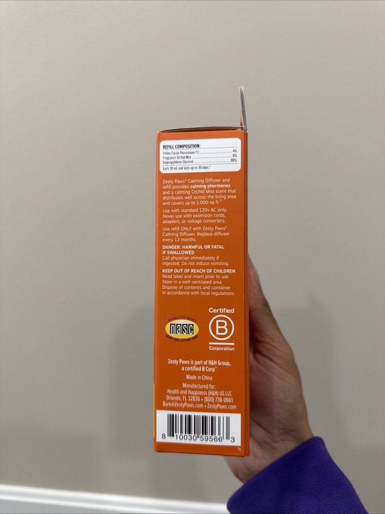 Zesty Paws Calming Diffuser, All Ages 30 Days