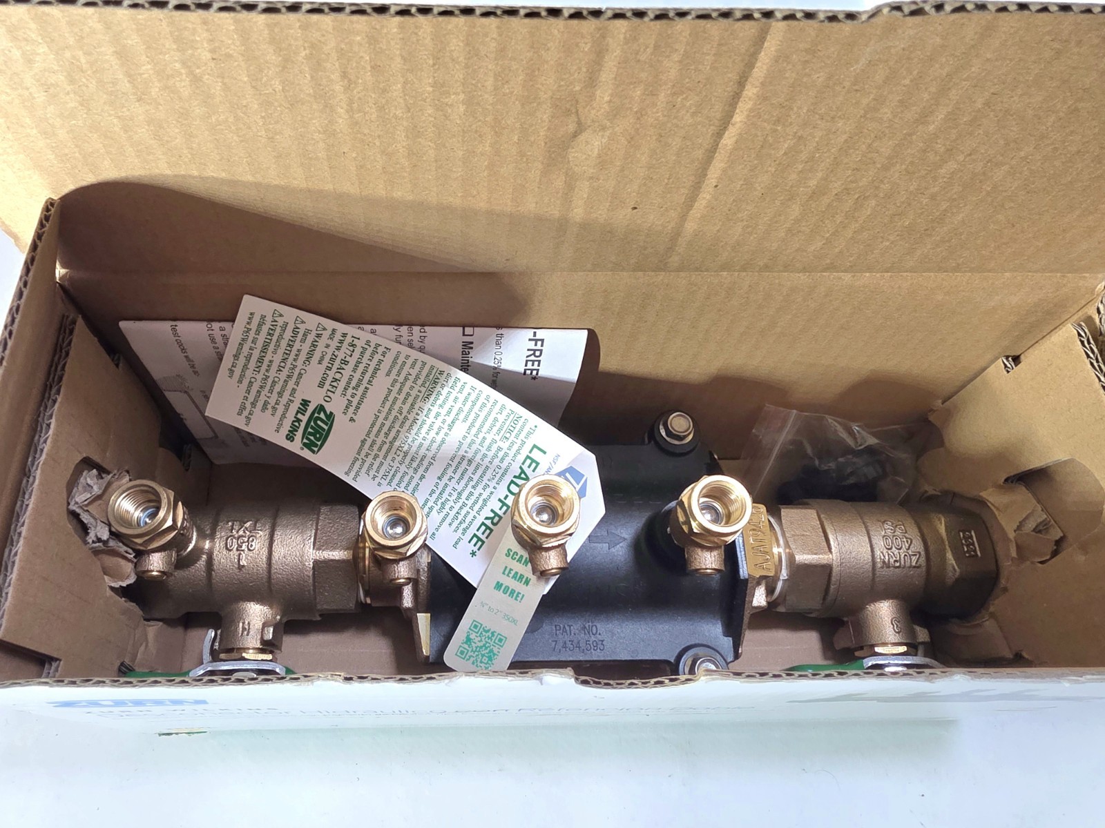 Zurn Wilkins 1" 350XL Double Check Backflow Preventer Lead Free 1-350XL