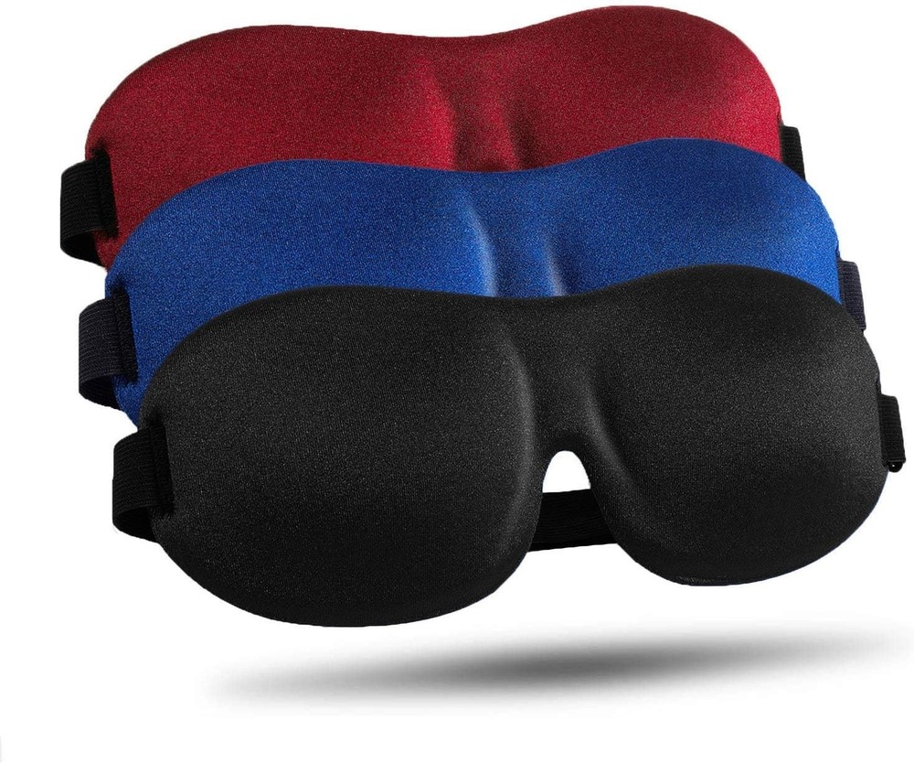 Perfect Sleeping Solution: 3-Pack Adjustable 3D Eye Masks for Complete Darkness
