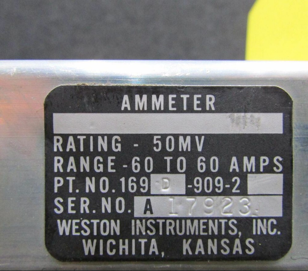 169-D-909-2 Weston Inst. Ammeter Indicator
