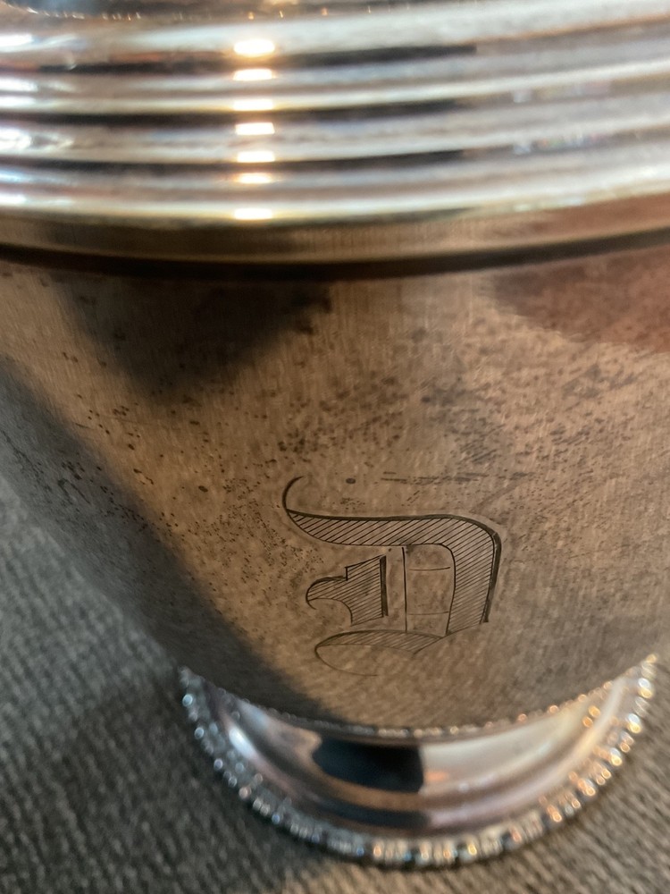 Vintage Marshall Fields Co Silverplated Water Pitcher With Engraved Letter D