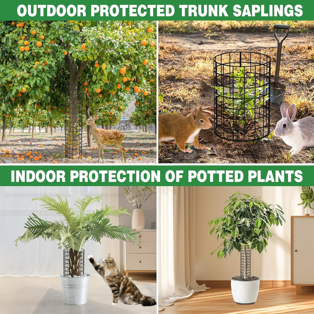 8 Pcs Metal Tree Trunk Protector Guard, 48" Mesh Tree Guards Trunk Protector wit