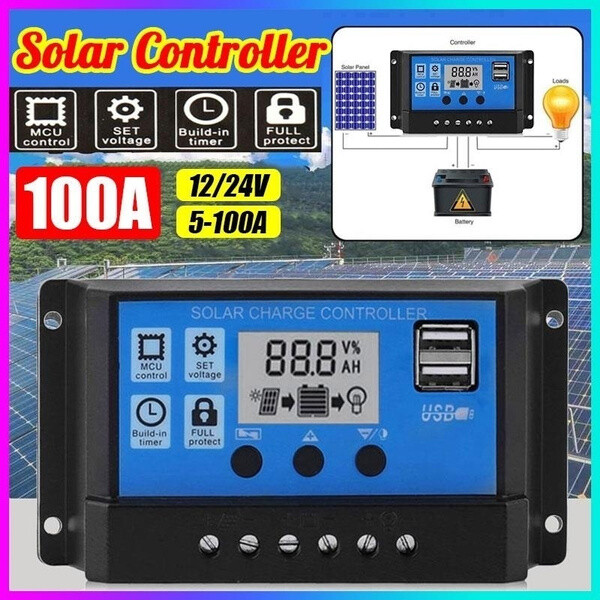 100A 12V 24V MPPT Solar Charge Controller Home Solar Panel Battery Regulator