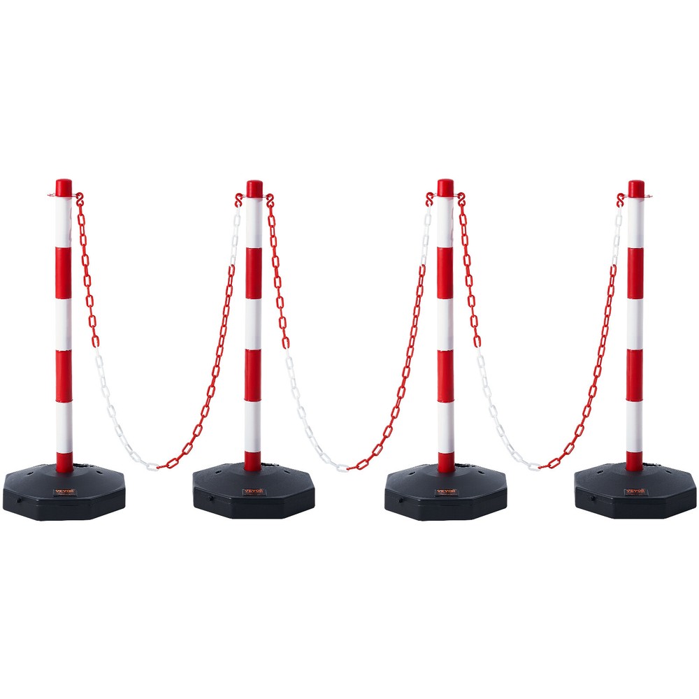 VEVOR 4PCs Traffic Delineator Post Cones with Fillable Base 8FT Chain Adjustable