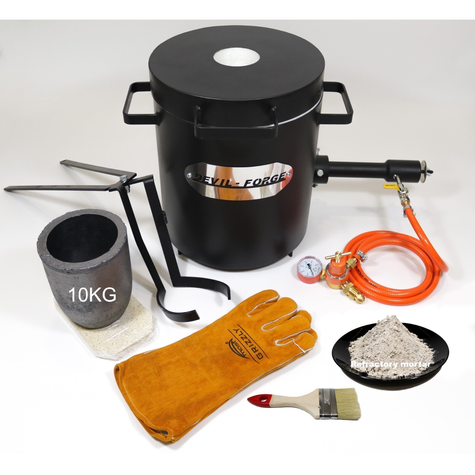 Gas Propane Furnace FB2Mb–10KG DEVIL-FORGE Foundry +Tongs, Crucible USA (NEW)