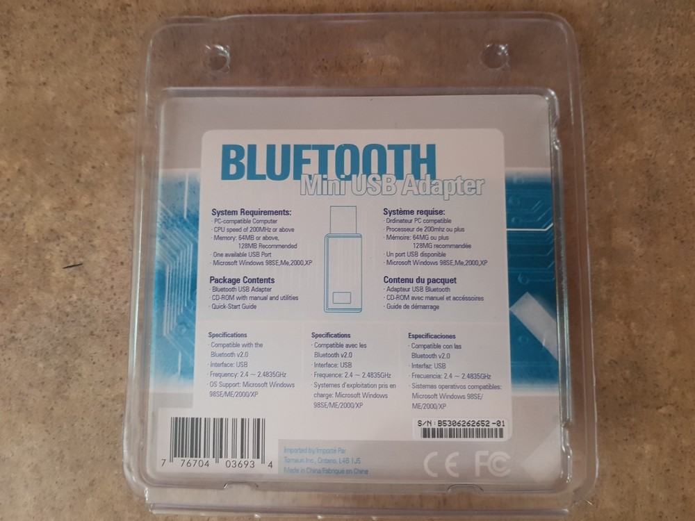 Blue Diamond Bluetooth Mini USB Adapter - Blue Tooth V2.0 98SE/ME/2000/XP K1-3