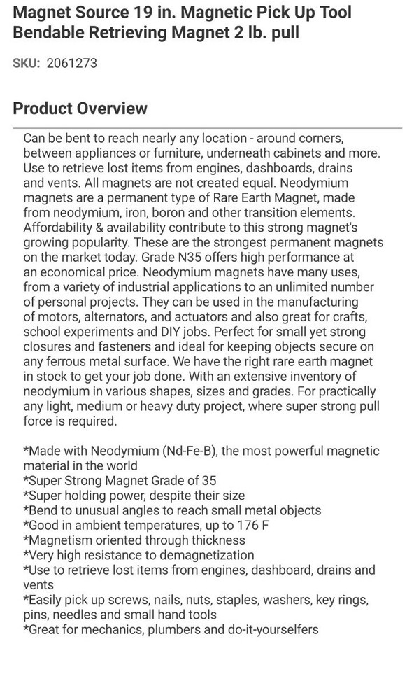 Master Magnetic 07229 19" Bendable Bend It Flexible Magnet