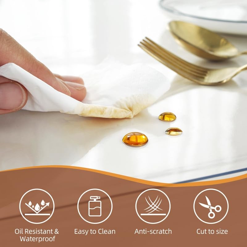 Clear Table Cover Protector 36 x 60 Inch,1.5mm Thick Plastic Table Cover Rect...