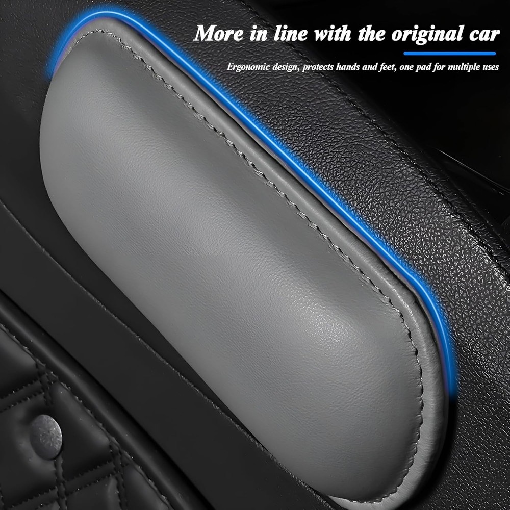 Gray Microfiber Leather Knee Pad - Ergonomic Elbow Support for All Vehicles