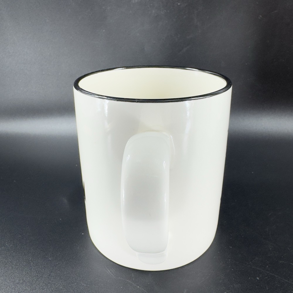 Threshold Monogram Initial L Coffee Mug Cup Ceramic White Black Black Lines 16oz