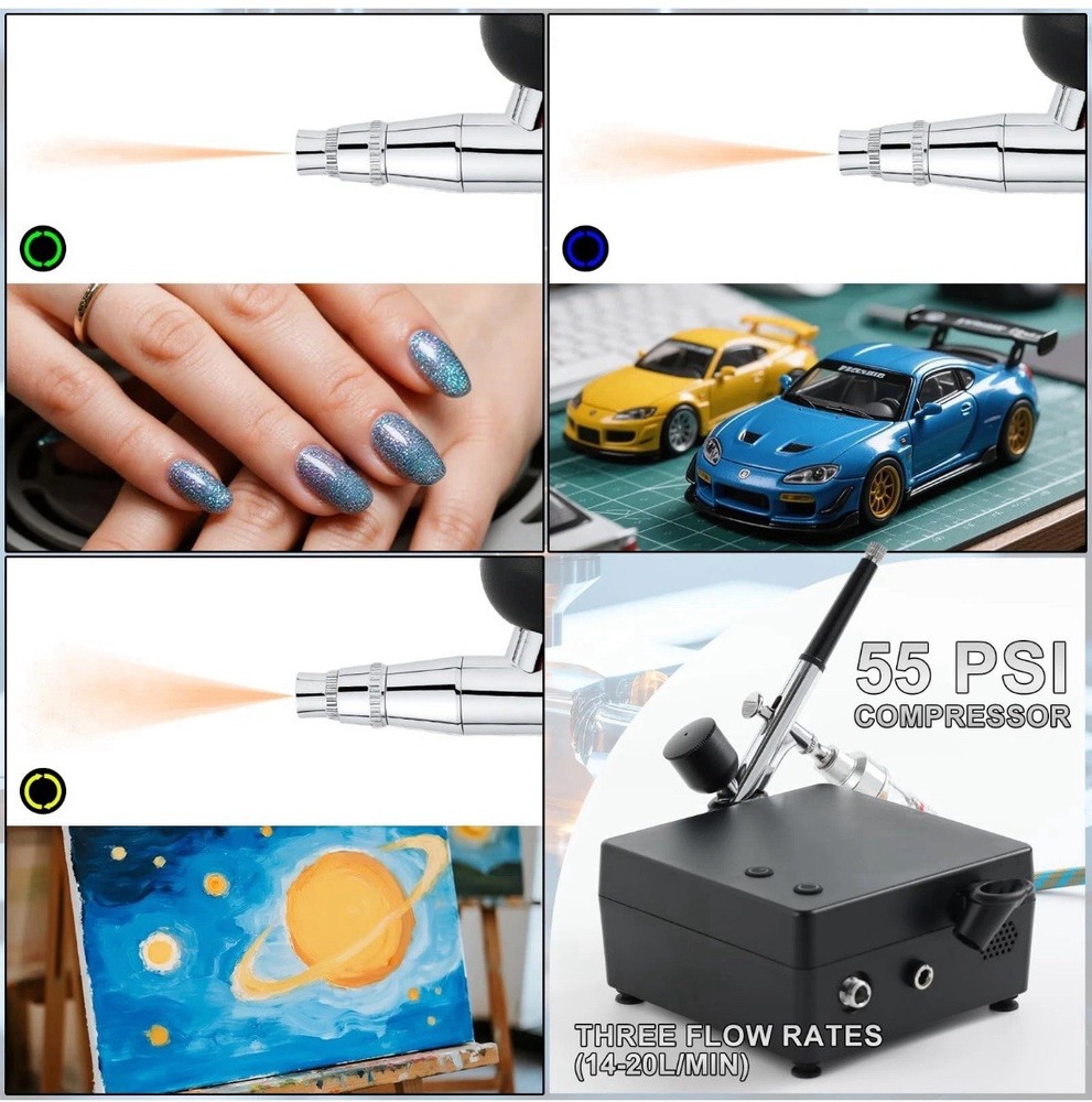 Roizefar Airbrush Kit with Compressor, 55 PSI