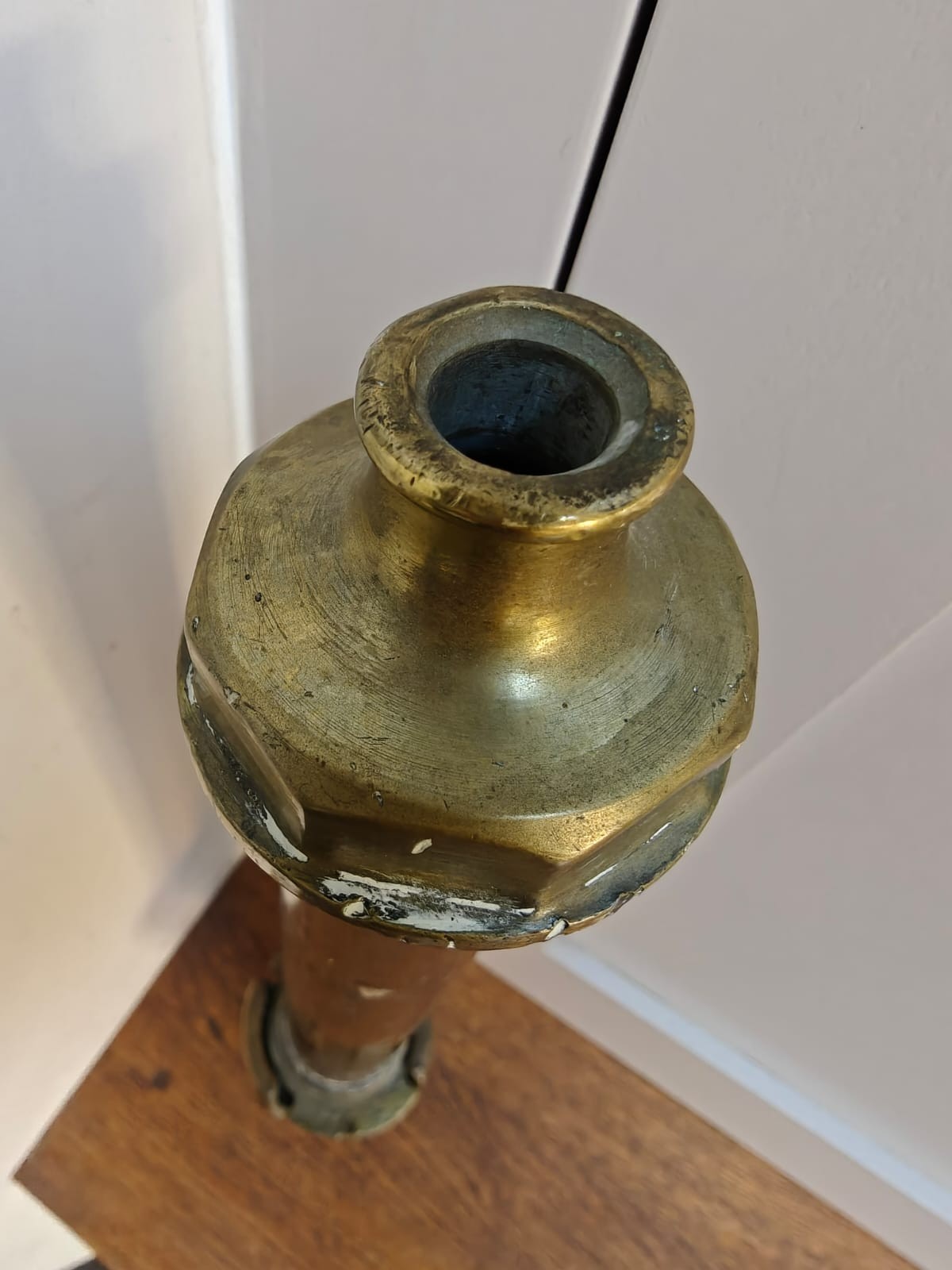 Vintage fire old brass copper bronze hose nozzle end