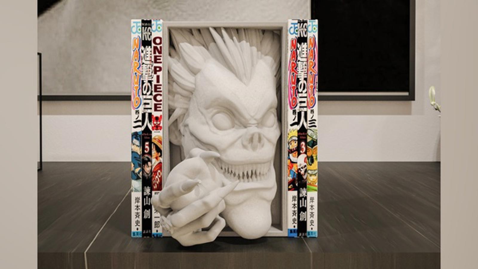 Ryuk Manga Book Nook - Death Note Inspired Bookshelf Insert