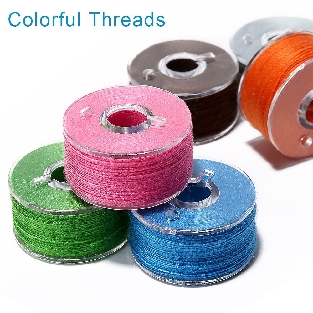 36Pcs Bobbins and Sewing Threads with Bobbin Case for Multiple Sewing Machine...