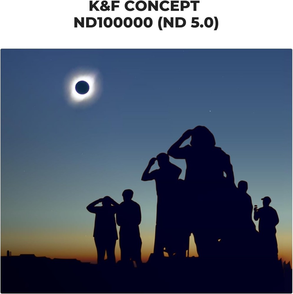 K&F Concept ND100000 Solid Neutral Density Filter For Eclipse Solar 16.6-Stops