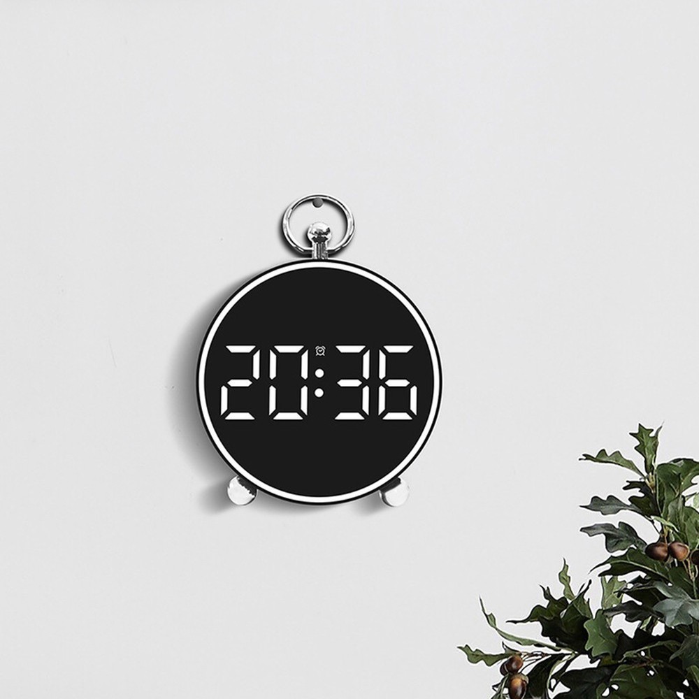 Digital Alarm Clock with Voice Activation Time Date Temperature Display