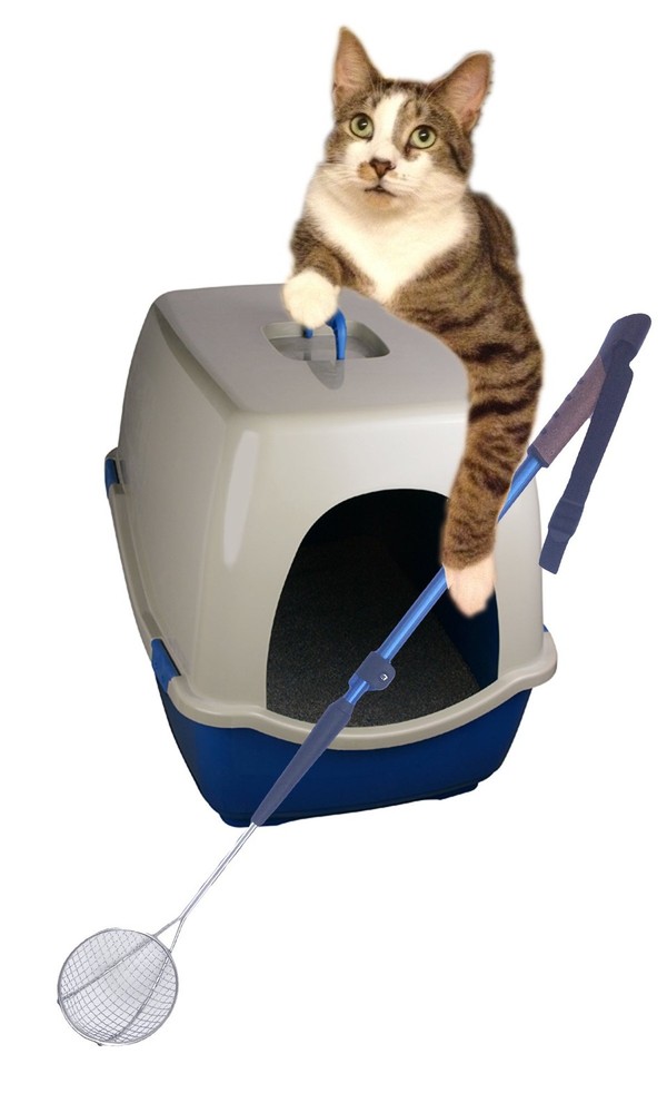 Sand Dipper - Mid Size Adjustable - Extra Long Handle Back Saver Hygienic Cat...