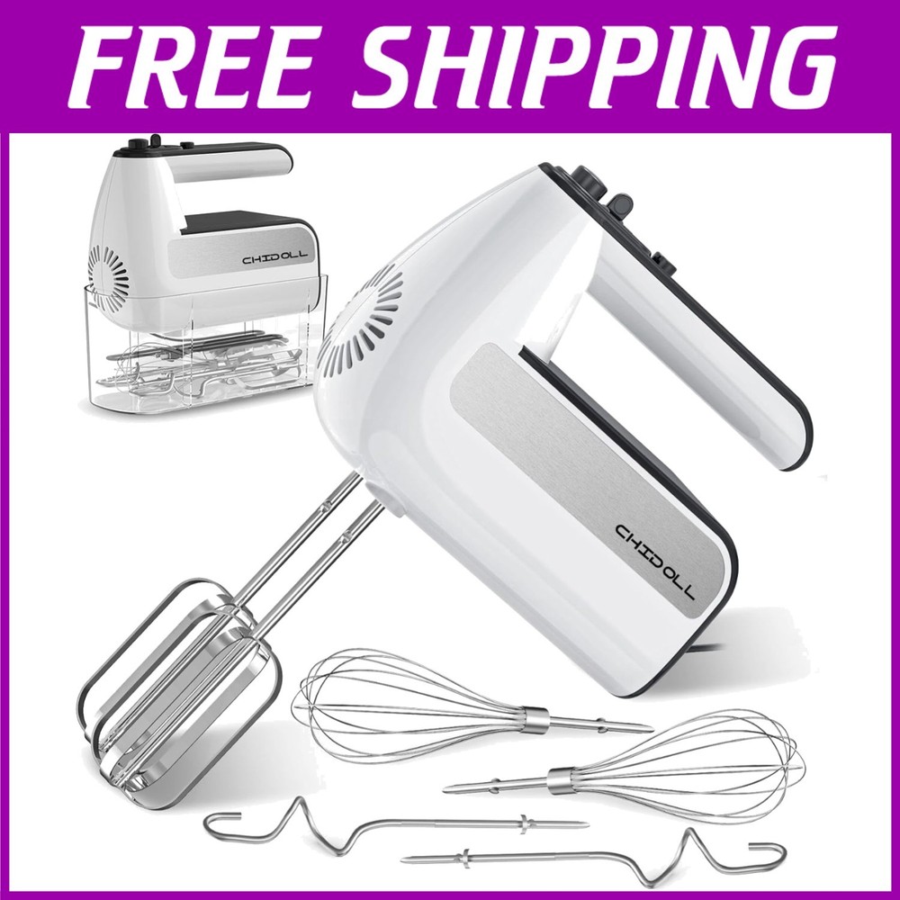 5-Speed Handheld Mixer for Baking & Cooking - White