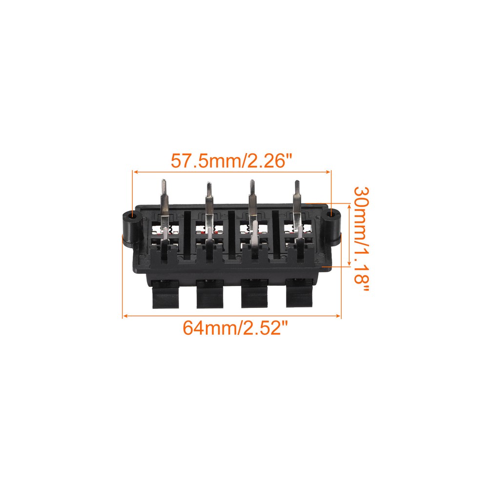 Spring Push Release Socket 2 Row 8 Position Speaker Terminal Connector 57.5mm