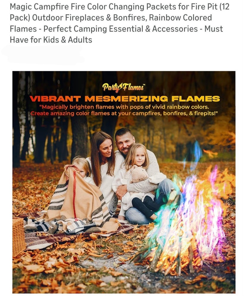 12 Pack - Magic Campfire Fire Color Changing Packets.