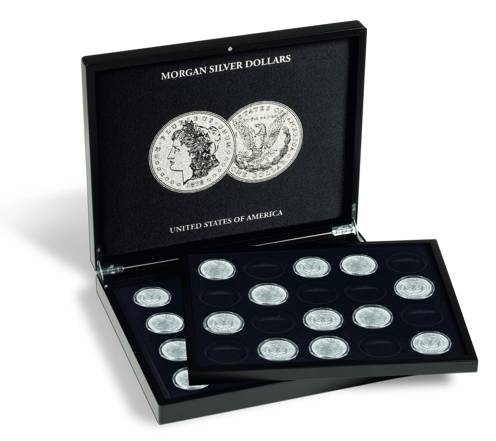 Morgan Silver Dollar Collection  Presentation Box Gift Case + Extra Coin Tray