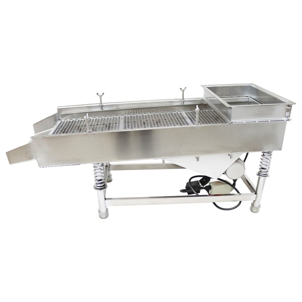 110V Stainless Linear Vibrating Screen w/Single Layer 10mm Screen Sieve Machine