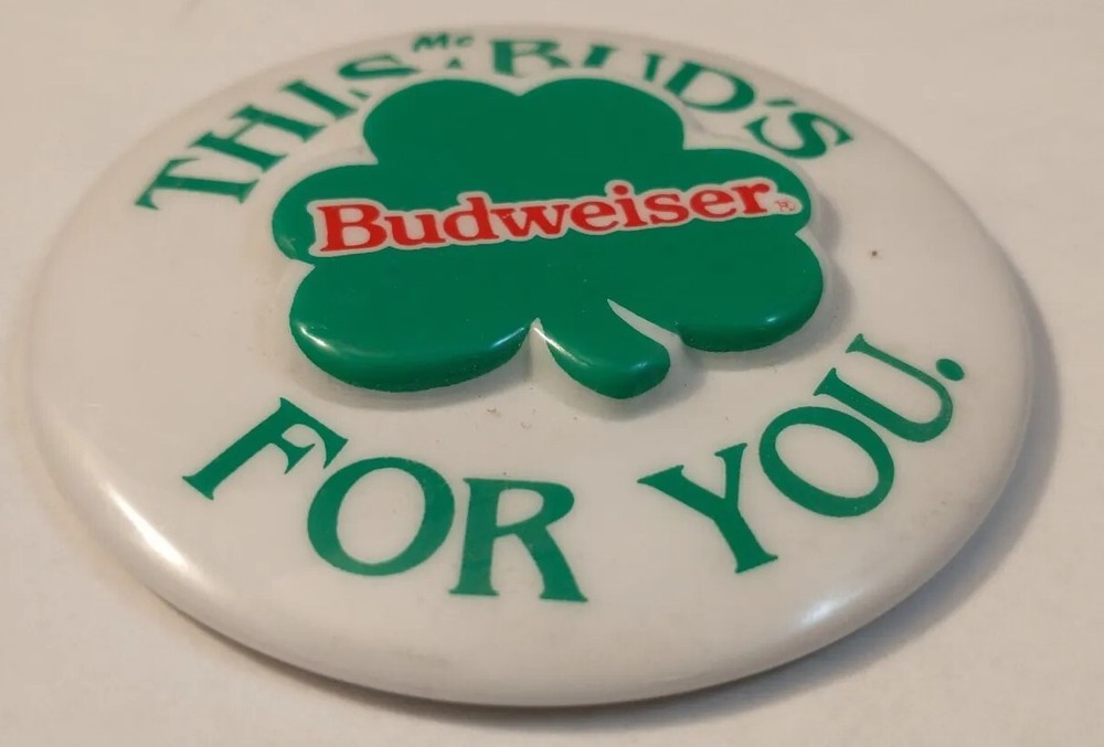 Vintage Budweiser Saint Patrick's Day Button