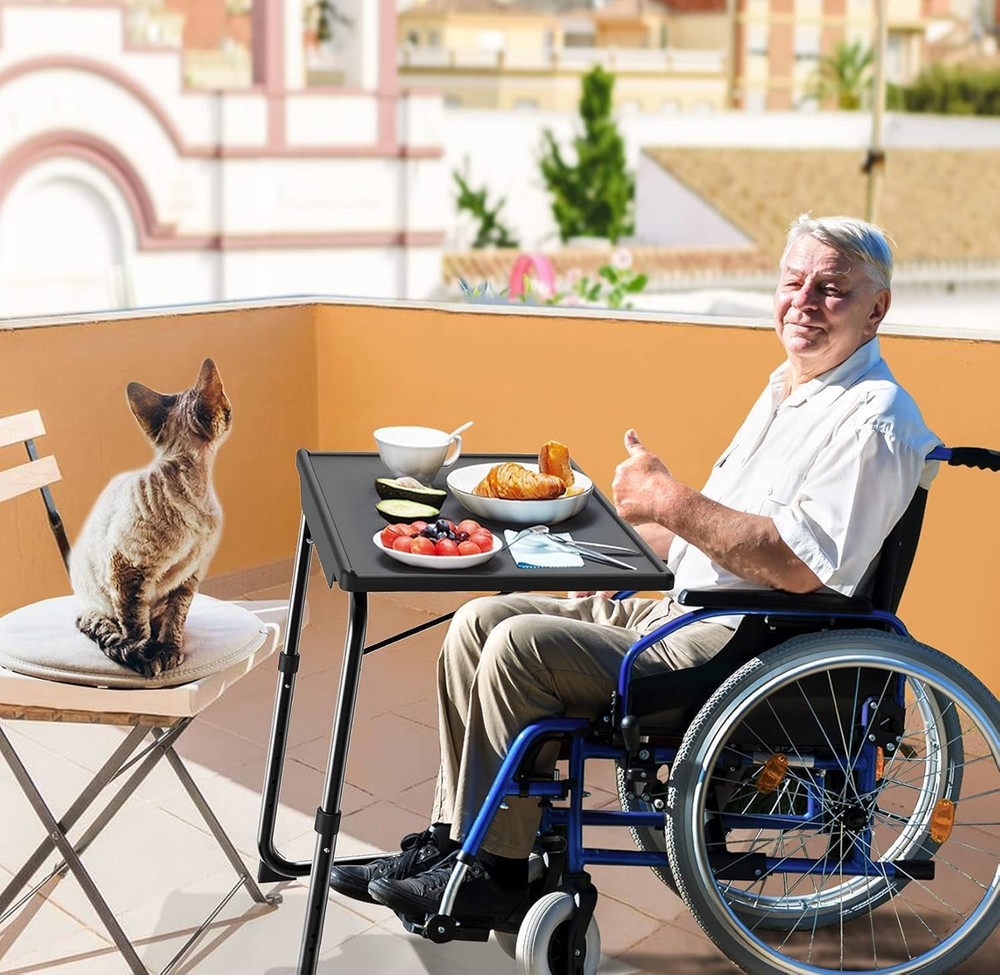 Adjustable TV Tray Table TV Dinner Tray on Bed & Sofa Comfortable Folding Table