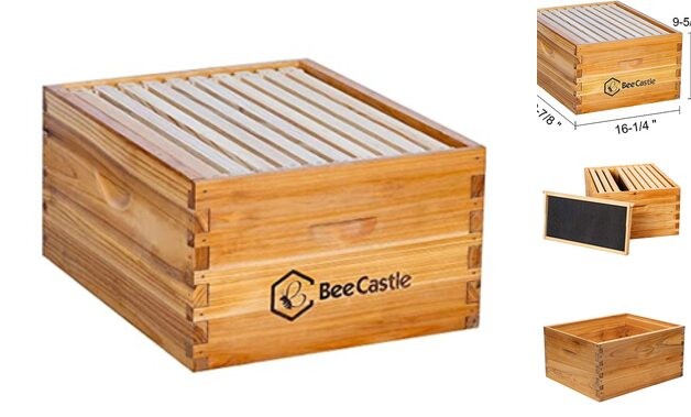 Heavy Wax Coated Unassembled Langstroth Deep/Brood Box with Frames 10 Frame