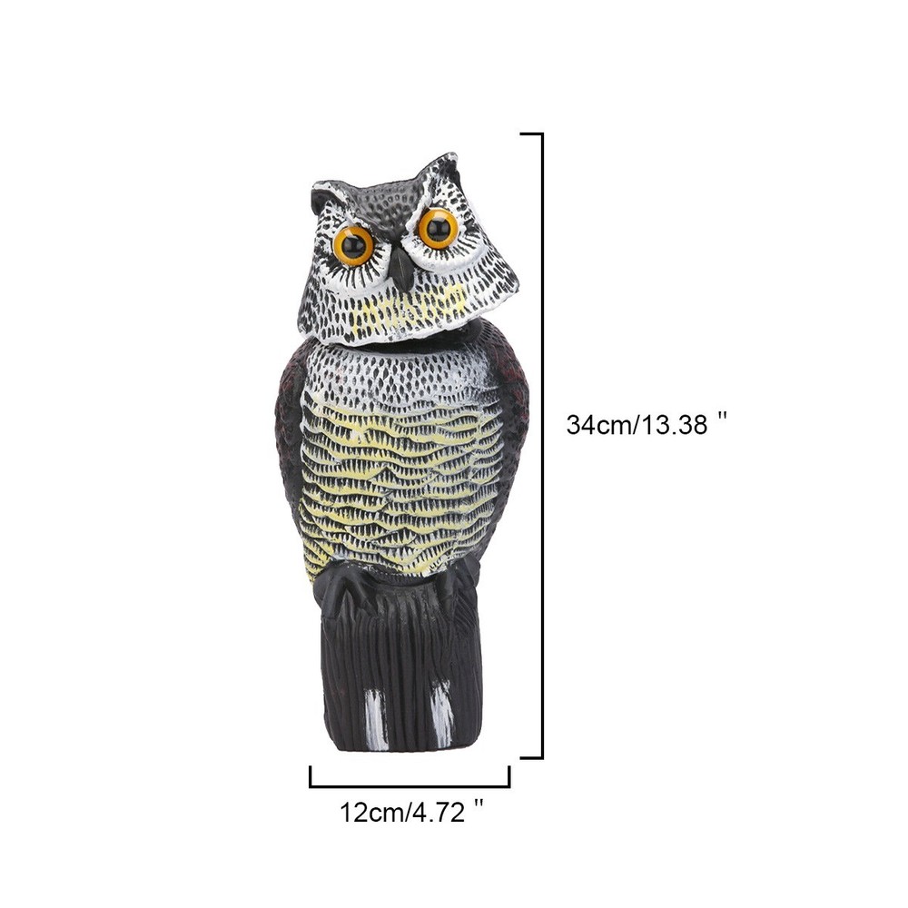 Realistic Rotating Head Owl Decoy For Pest Control