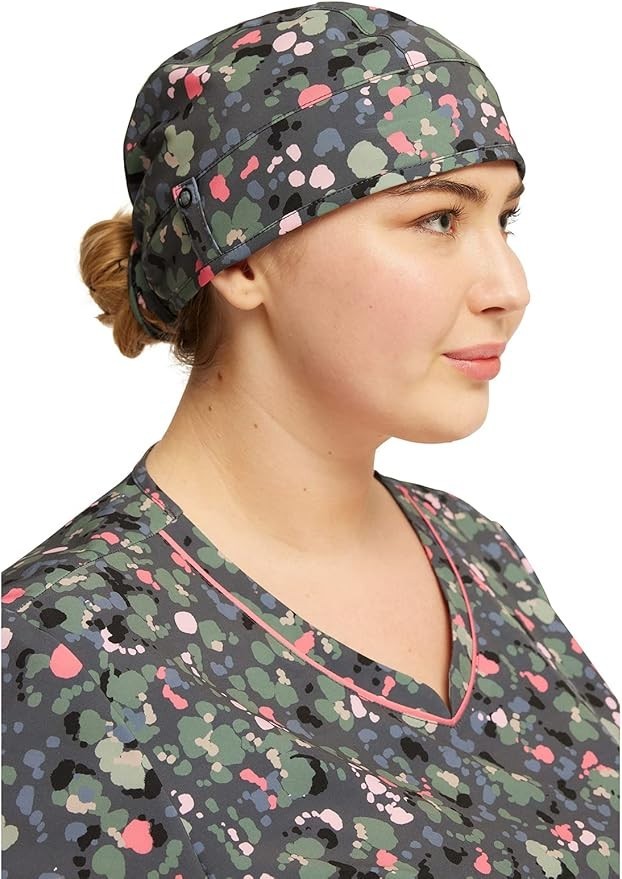 Cherokee Men & Women Print Scrubs Hat CK513, One Size, What The Speck?