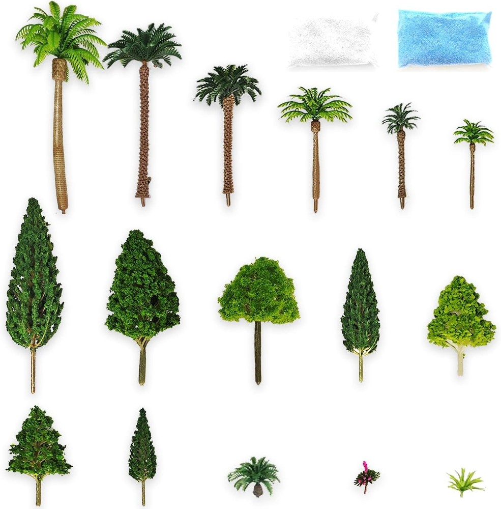 Model Trees, Miniature Palm Trees, 38Pcs, Architecture Tree, Rainforest with ...
